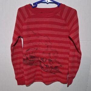 Jumping Beans Red Striped Train Long Sleeve Tee